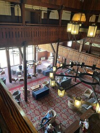 Looking down in the lobby lounge