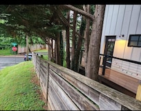 The unit on the corner of a residential street.