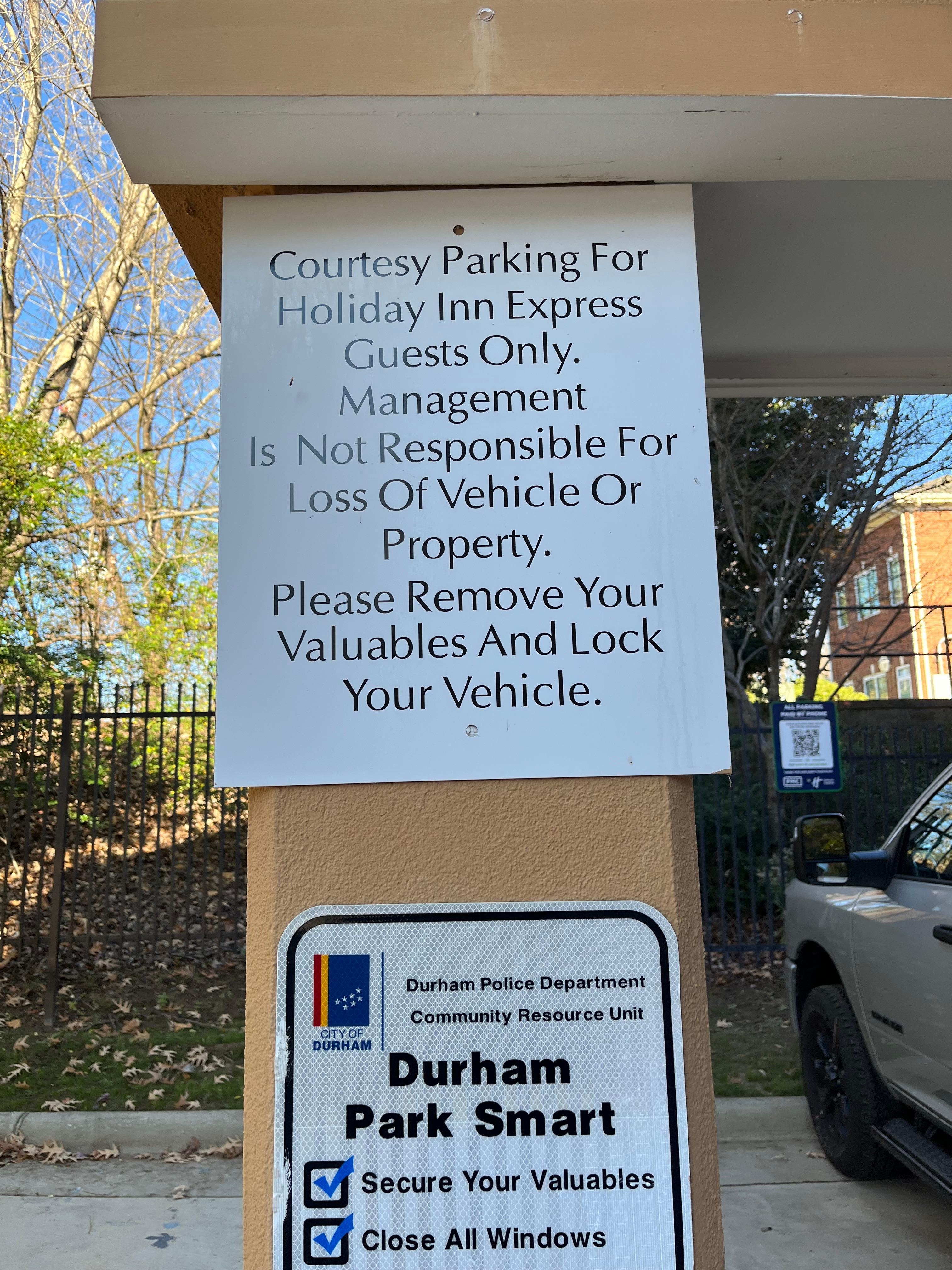 So, why didn’t have to pay for parking as a hotel guest?