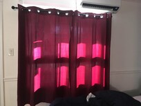 No blinds so light came in through windows all night