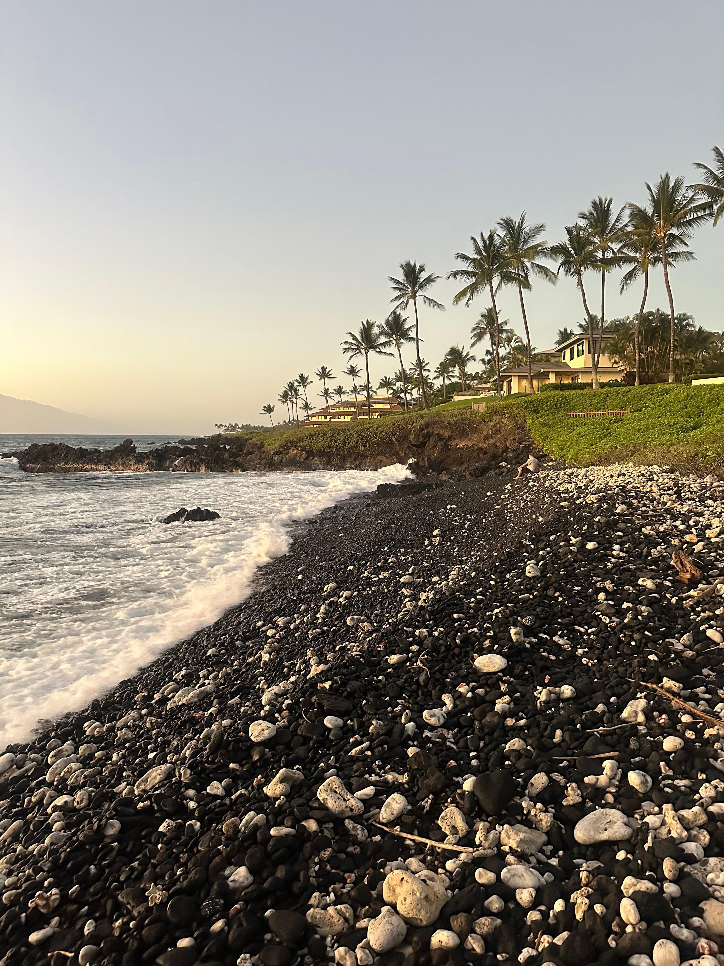 Neighboring black rock beach