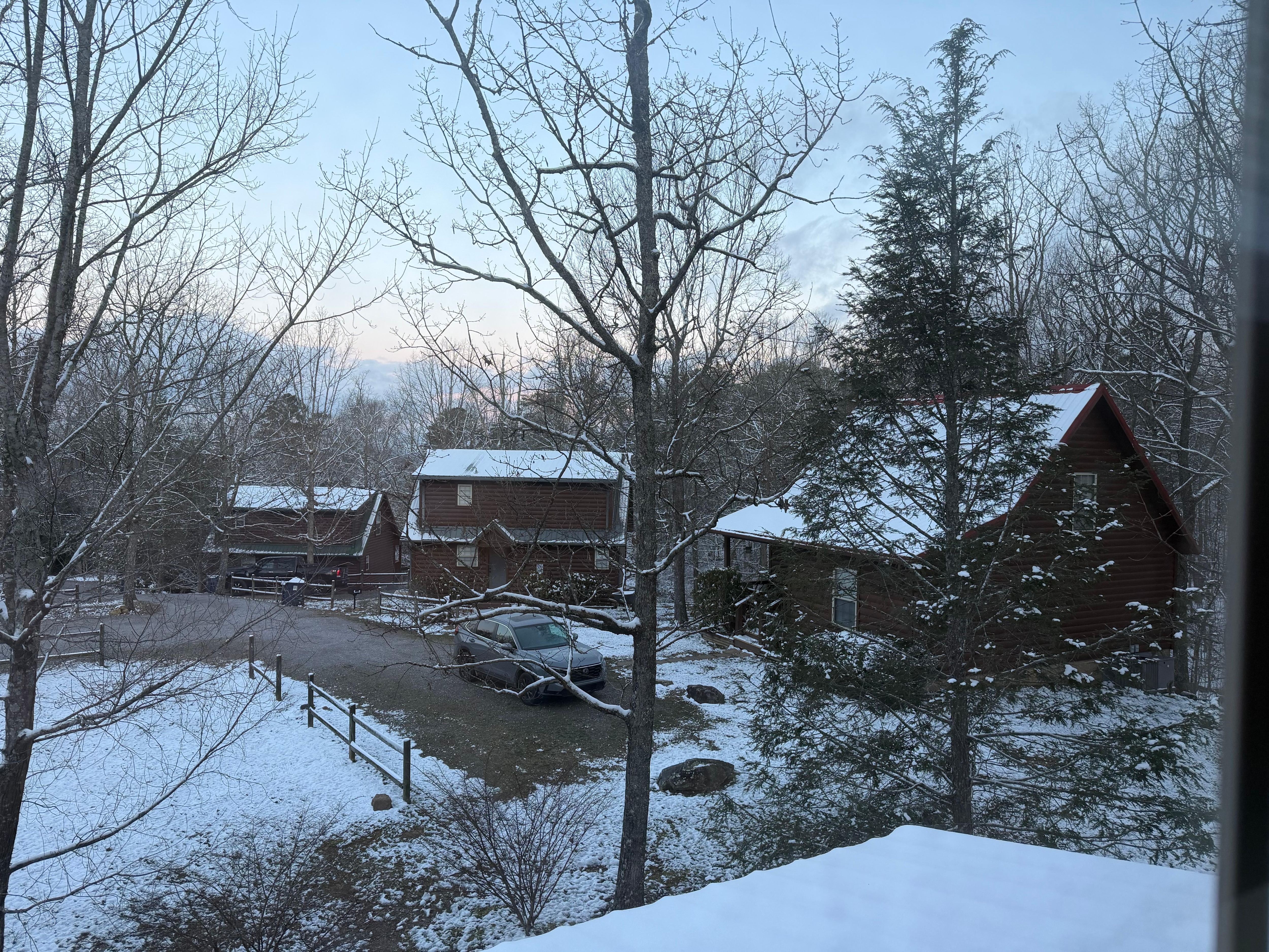 It snowed on our first night there. The kids were so happy!