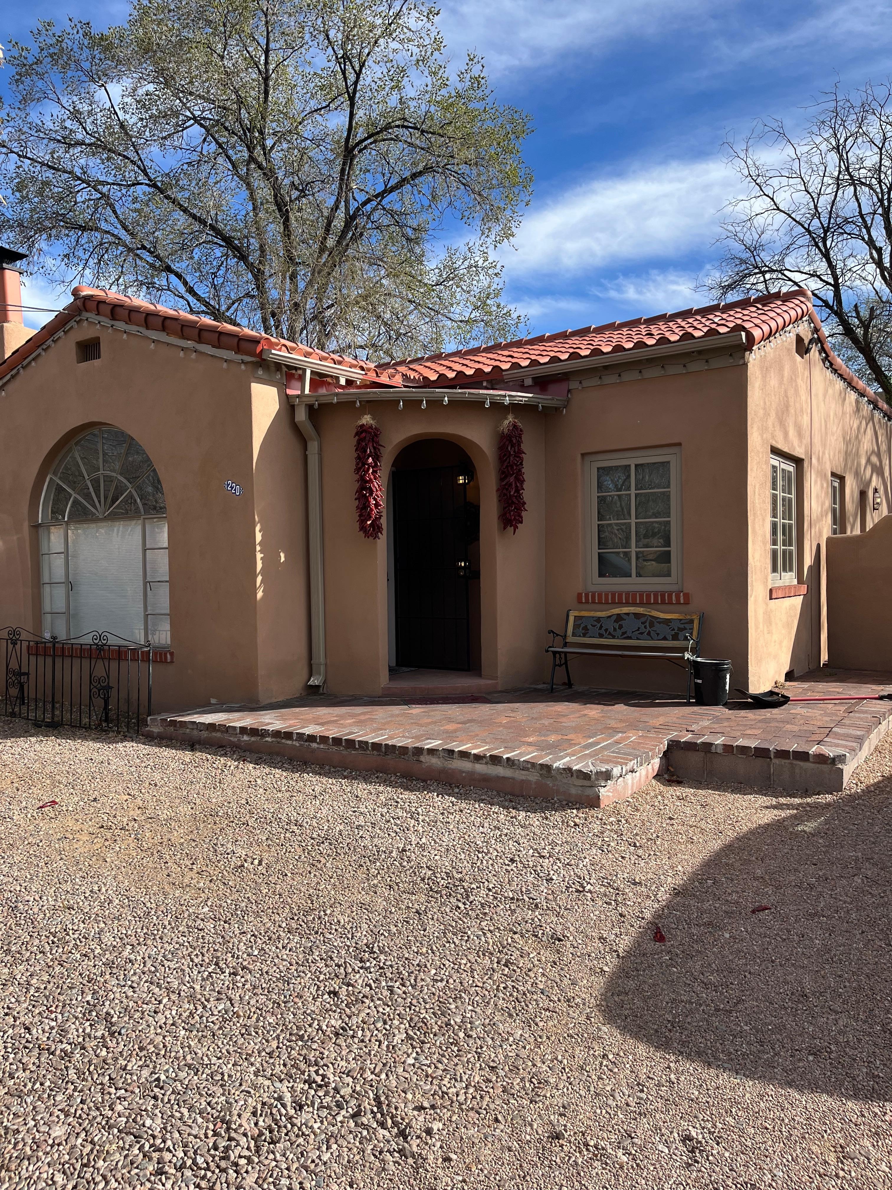 Very cute adobe style outside and inside. 
