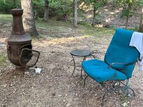 Shirt was there. On this chair and vomit by the front porch when we arrived to greet us.