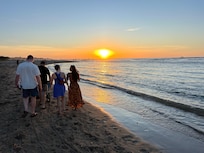 Sunset walk right outside our door.