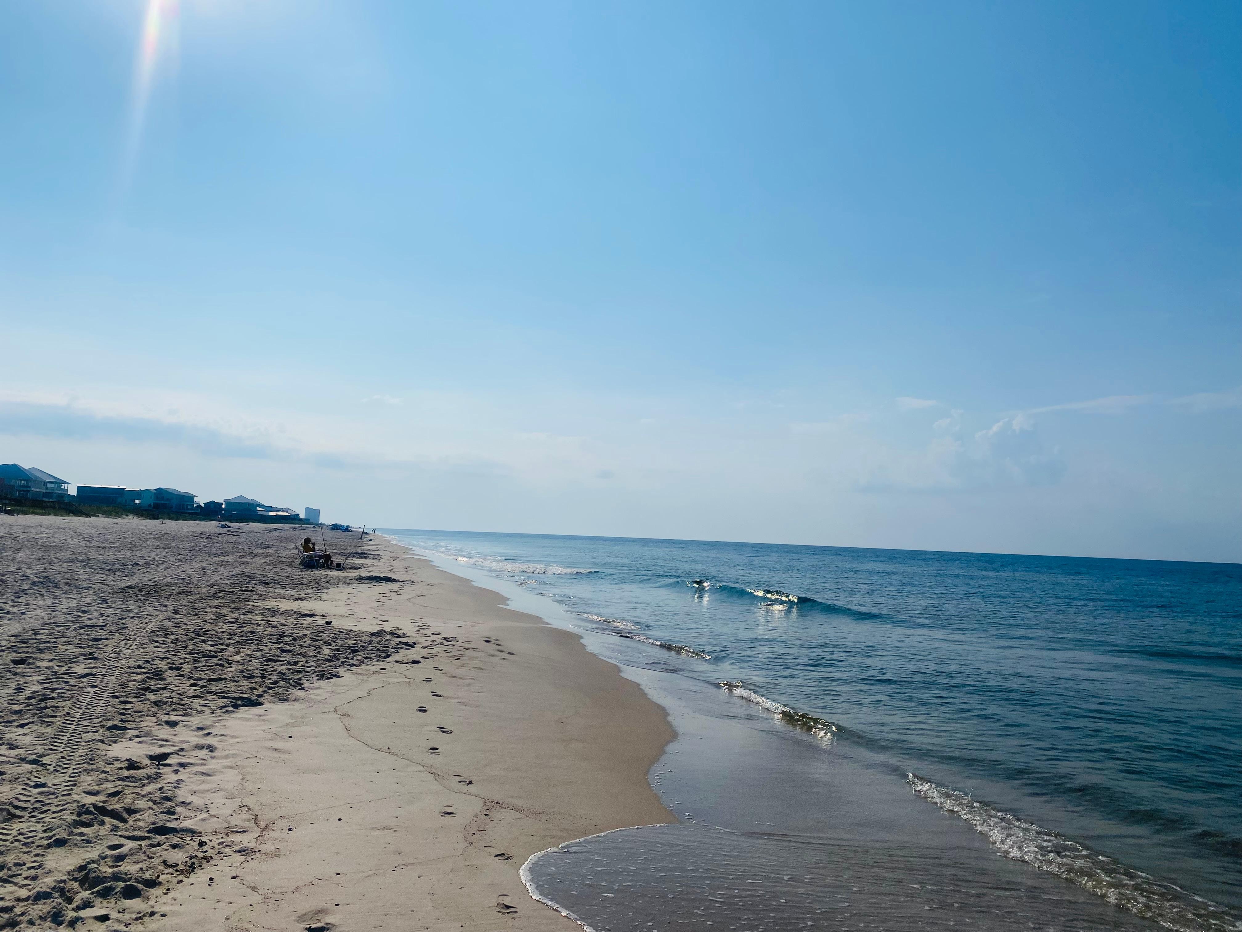 Beach in front of home
