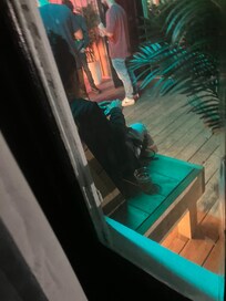 I opened my curtain when I heard the loud conversation. This person is right outside. That’s what you get in a first floor room