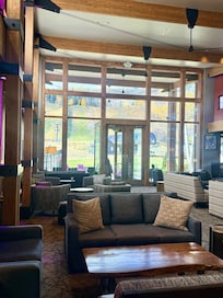 Lobby area looking onto ski lift