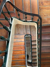 Narrow stair case to top floor.