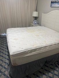 Master bed. Stripped upon entry