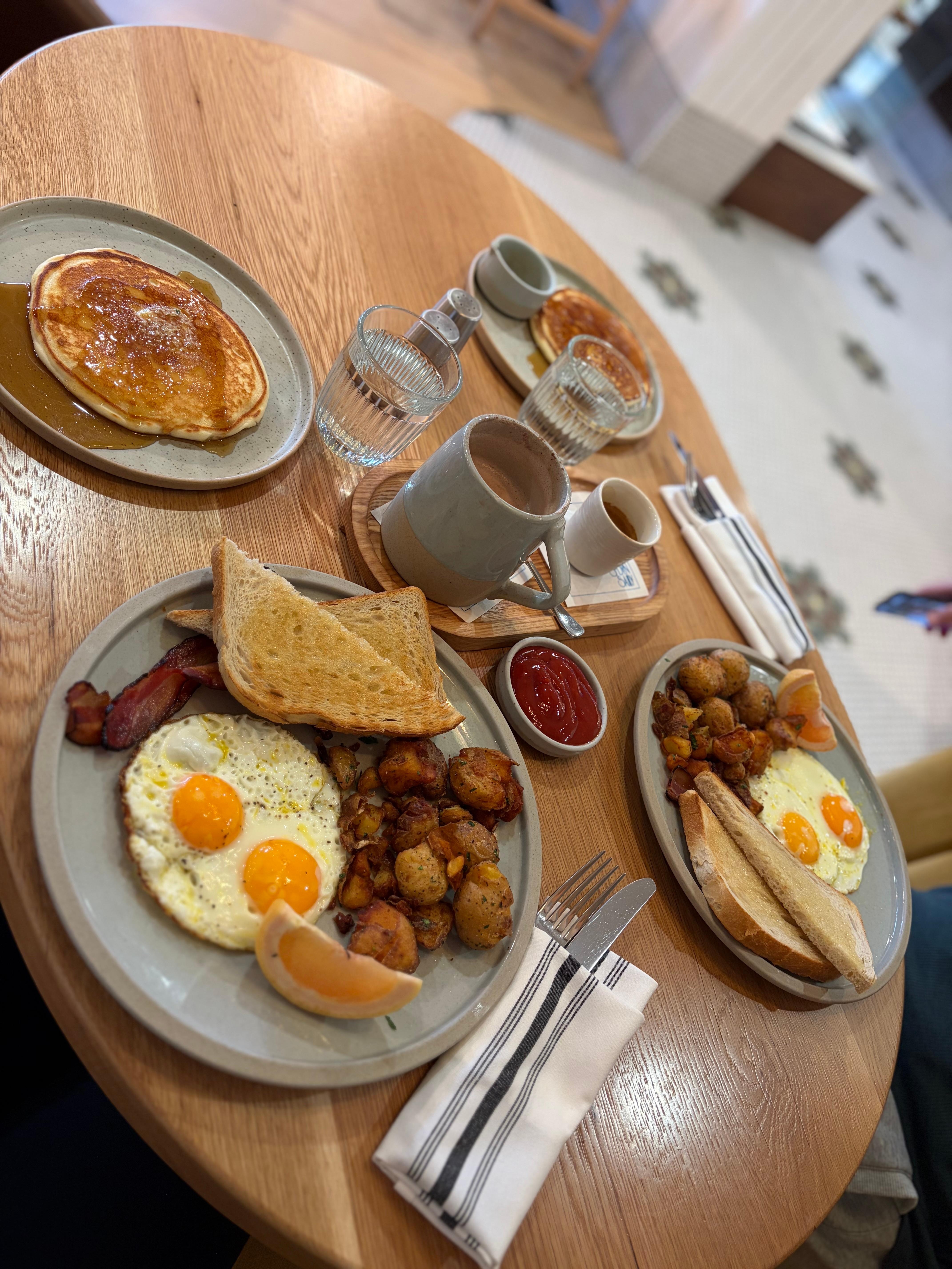 Breakfast at hotel restaurant 