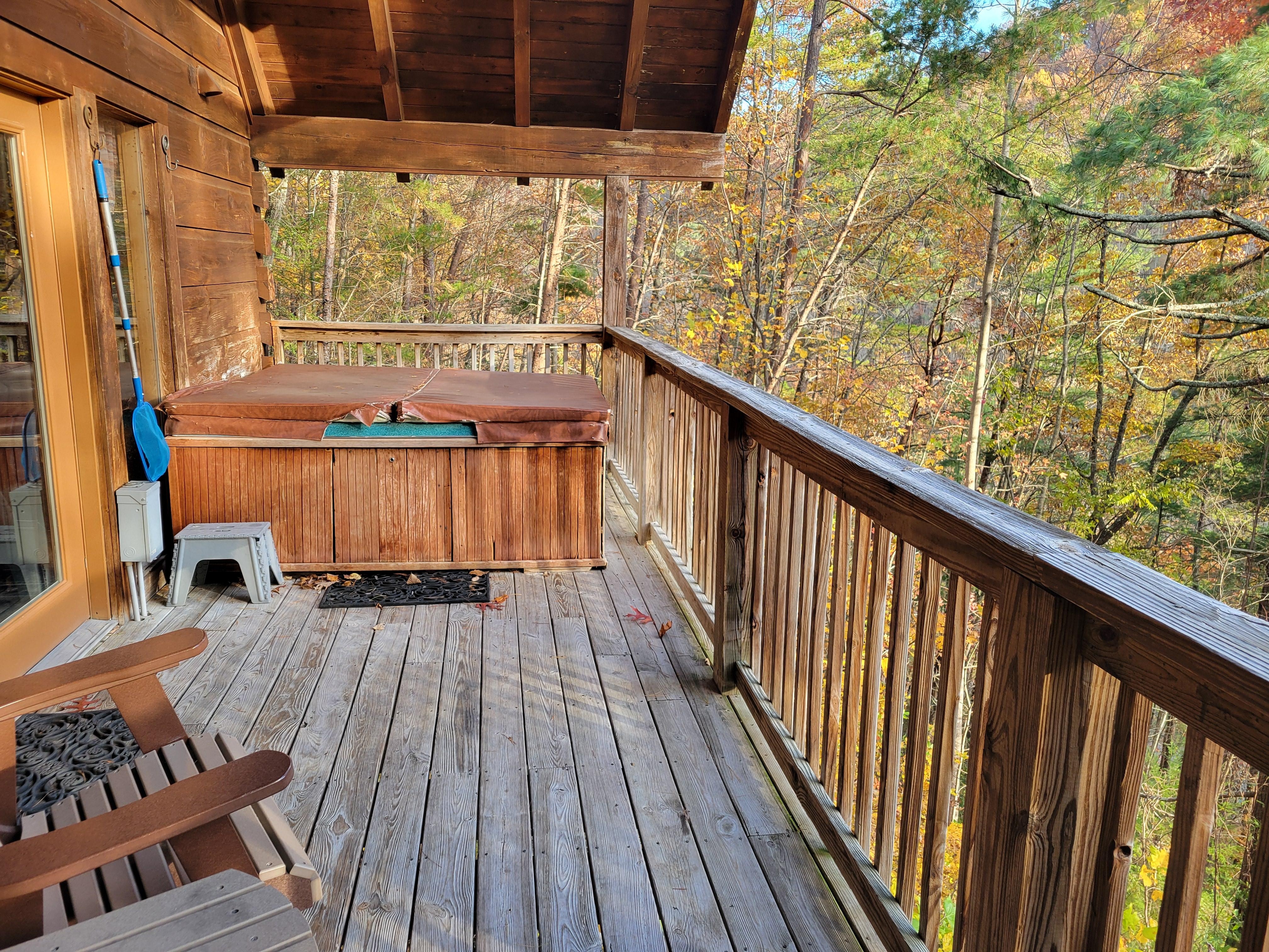 Deck with hot tub