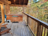 Deck with hot tub