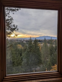 The stunning view at sunrise from one of the upstairs bedrooms.