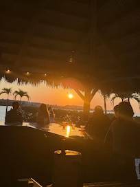 Sunset from tiki bar