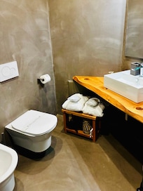 Fully equipped bathroom including dental products