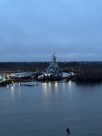 View of the USS North Carolina & the river.