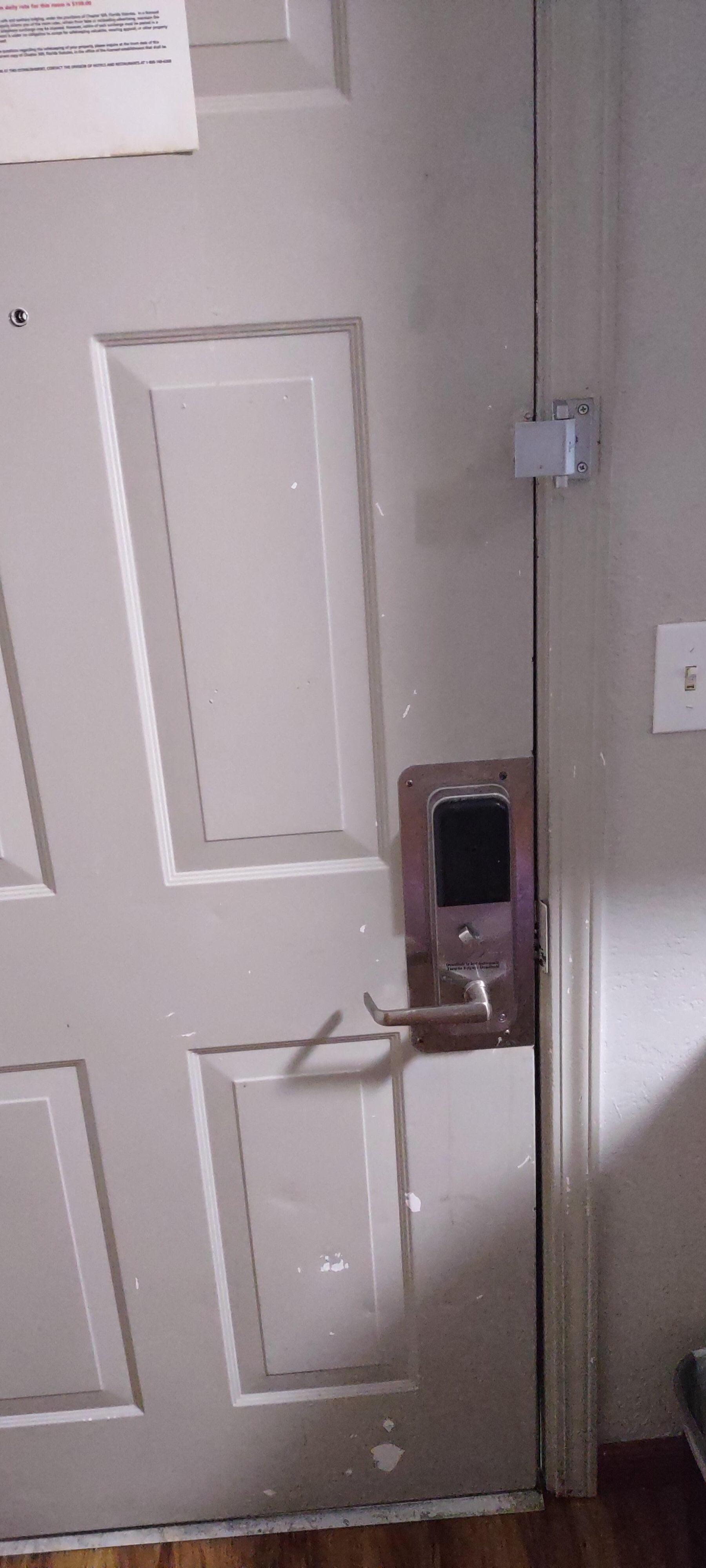 Door warped. Did not shut and latch on own. SAFETY ISSUE