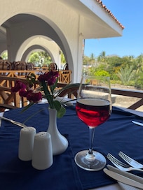 Dining by lush surroundings