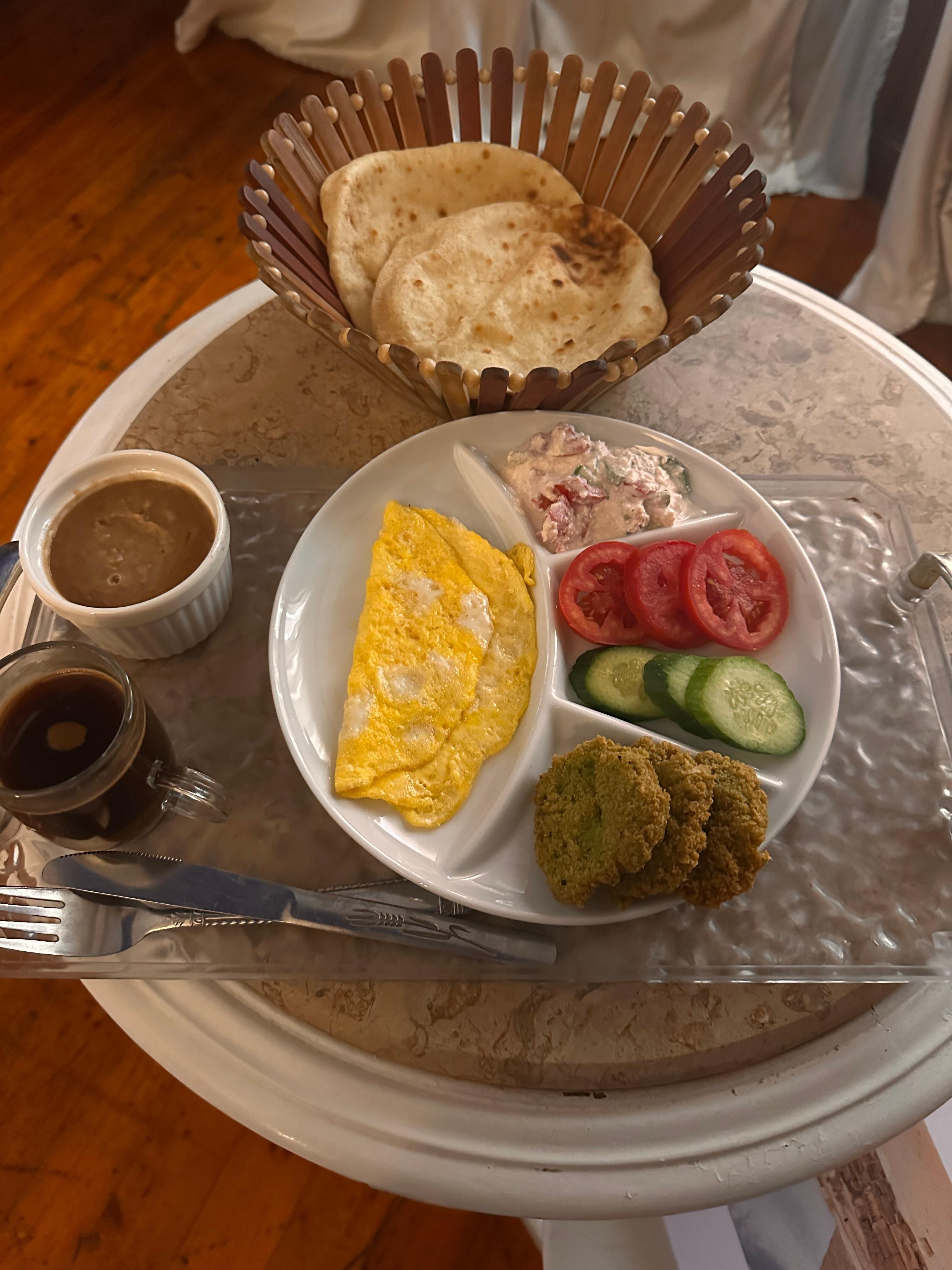 Delicious Egyptian breakfast. 