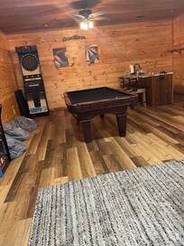 Basement with games