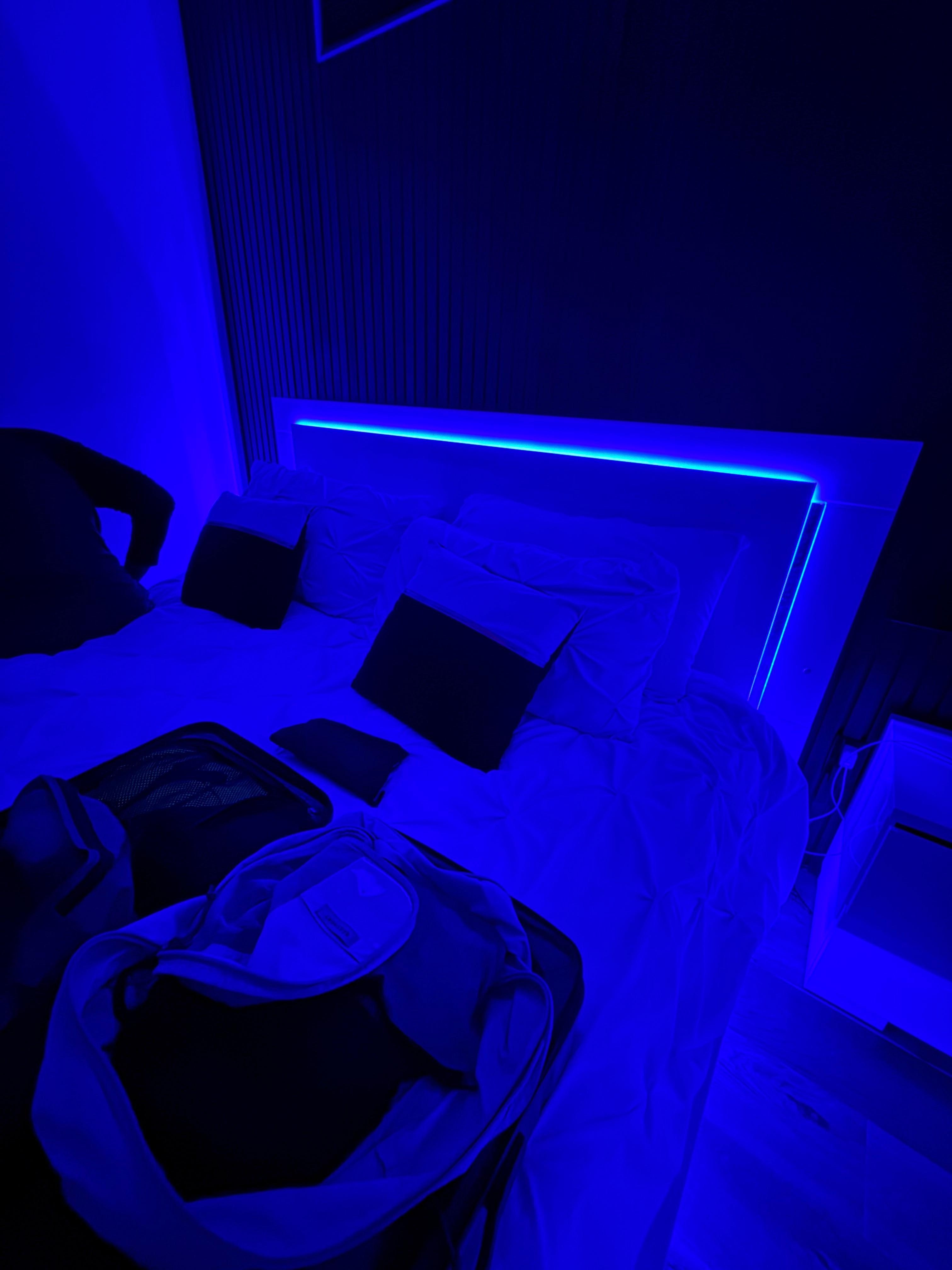 LED lights around the bed 