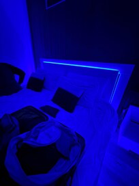 LED lights around the bed
