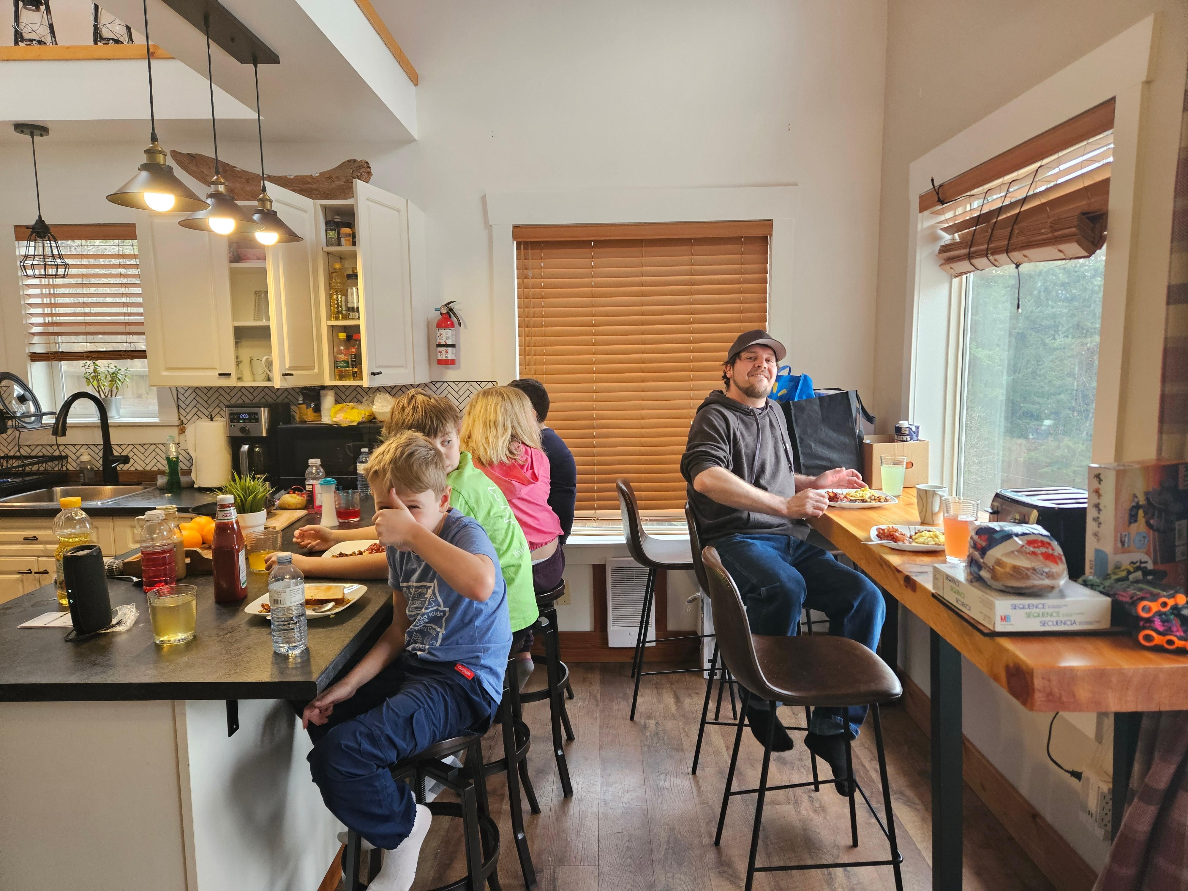 Eating area. No dining table, but tons of space to eat 