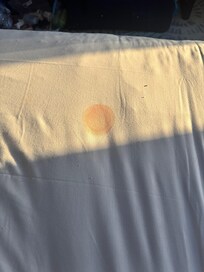 Random red orange stain