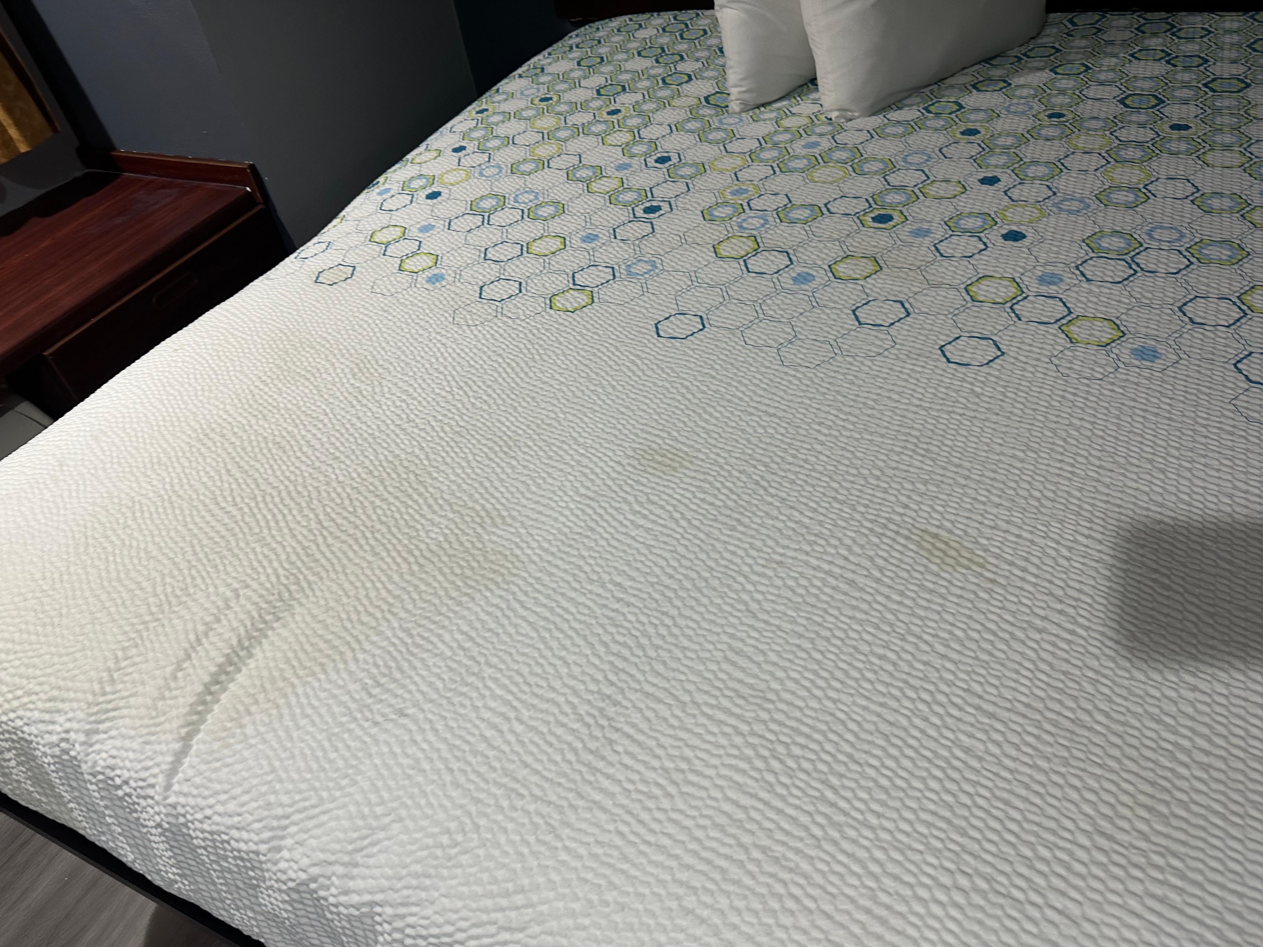 Stained bedspread
