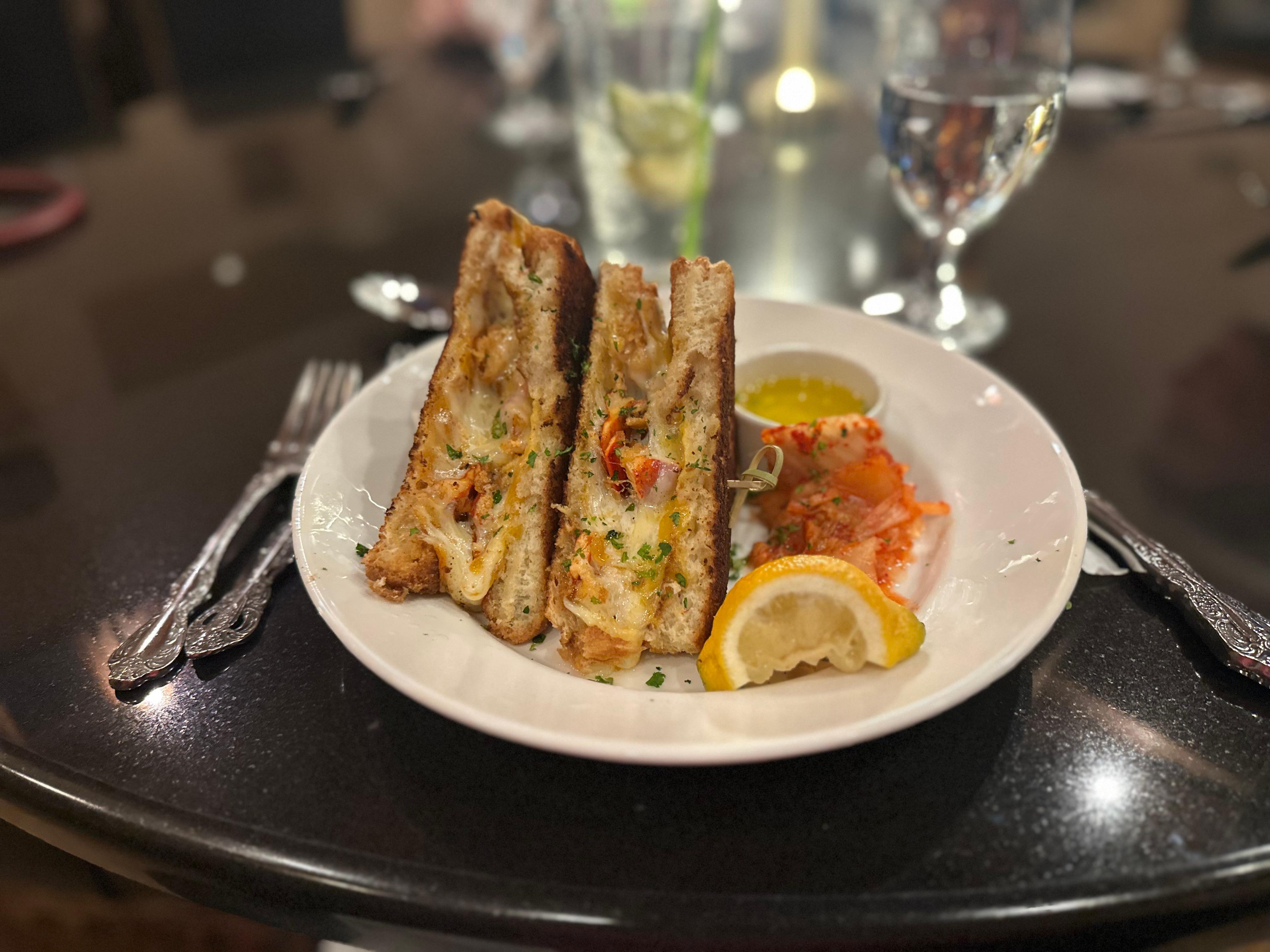 The lobster grilled cheese sandwich - chefs kiss!