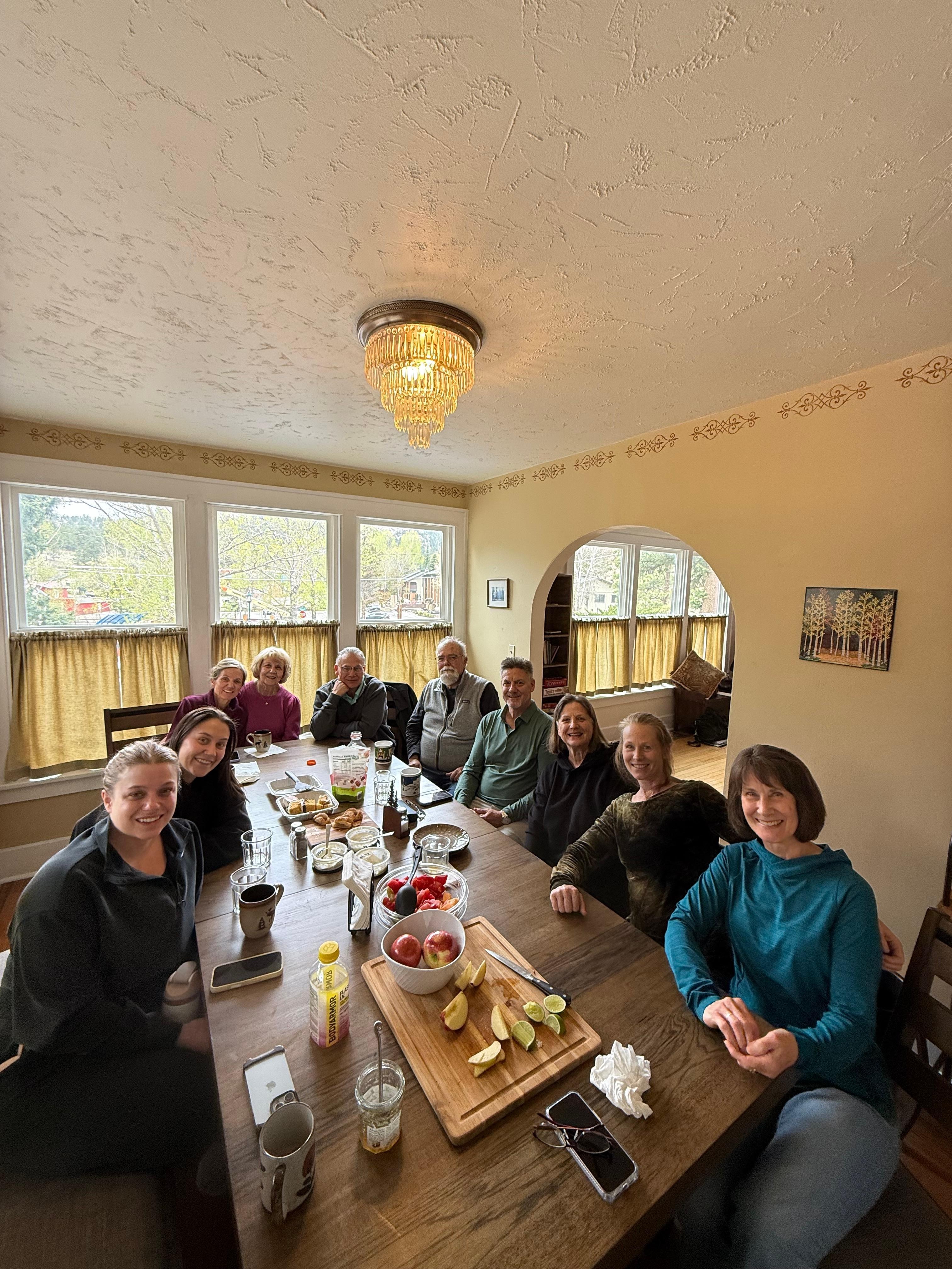Dining room table perfect for large group.