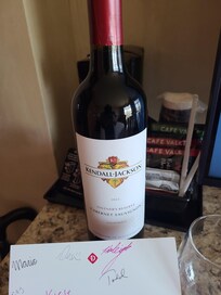 Also left a Beautiful bottle of Wine to help us celebrate