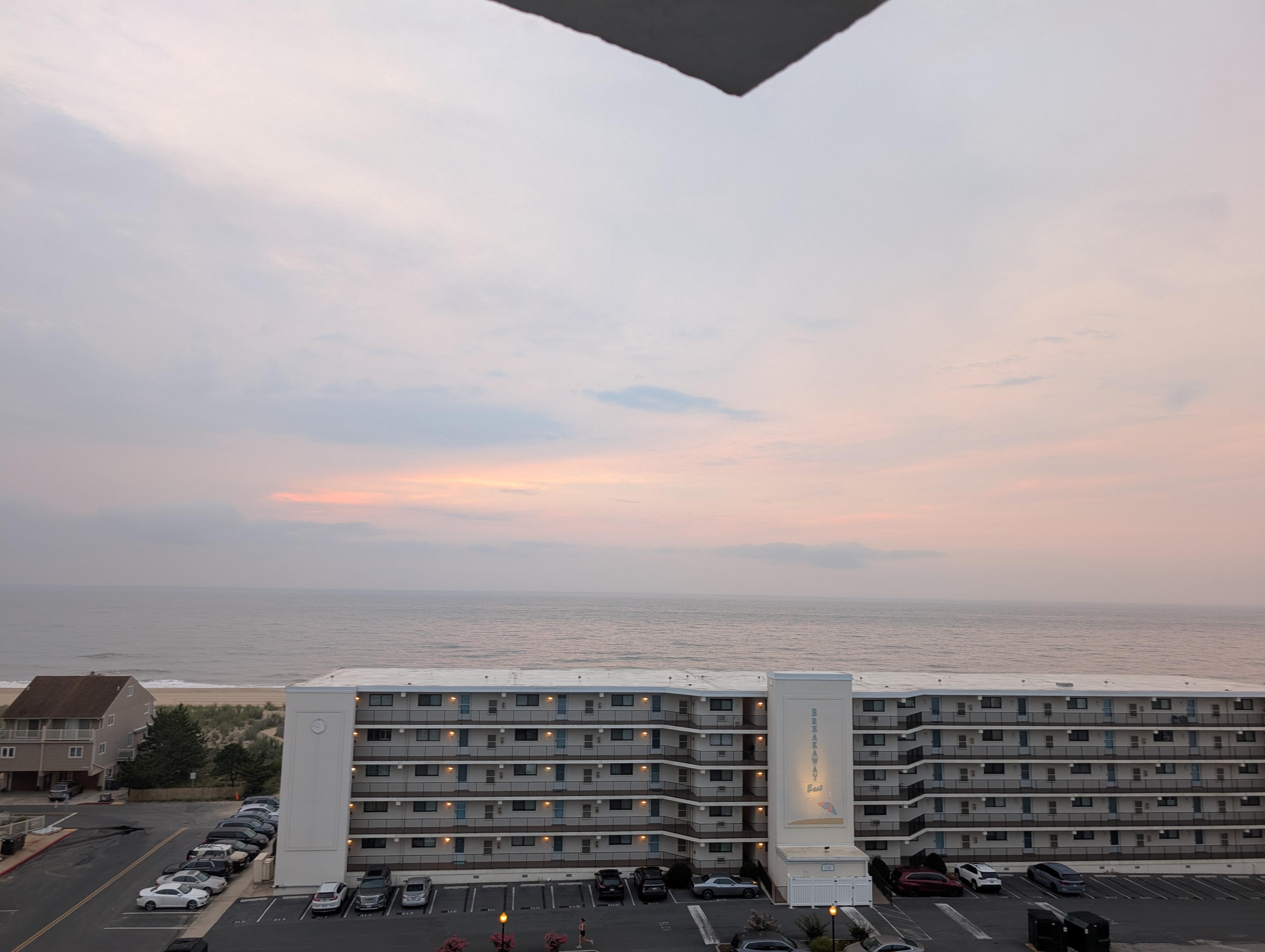 Sunrise from the balcony (it was very cloudy that morning) but still a great place