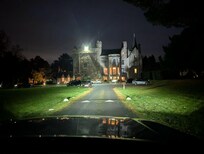 View from driveway at night
