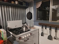 Kitchen with vintage gas stove