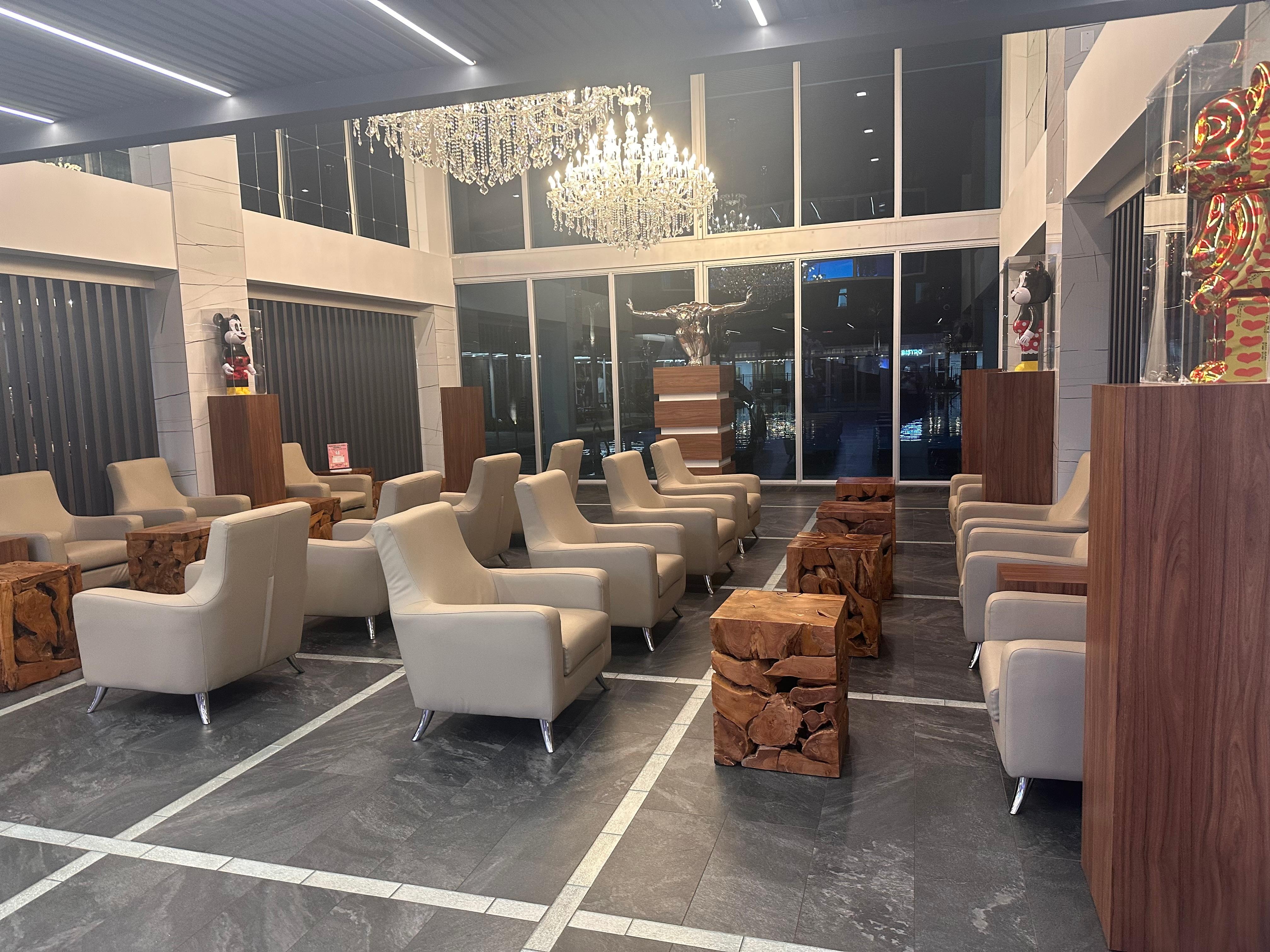 The concept of the hotel lobby is beautiful