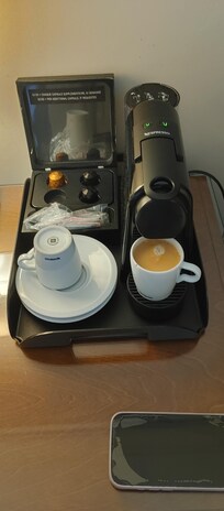 the in-room coffee machine