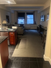Kitchen and living area. So spacious.