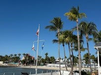 view from catwalk back towards the resort and beach