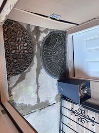 Main door, water leaked from the masters bedroom bathroom