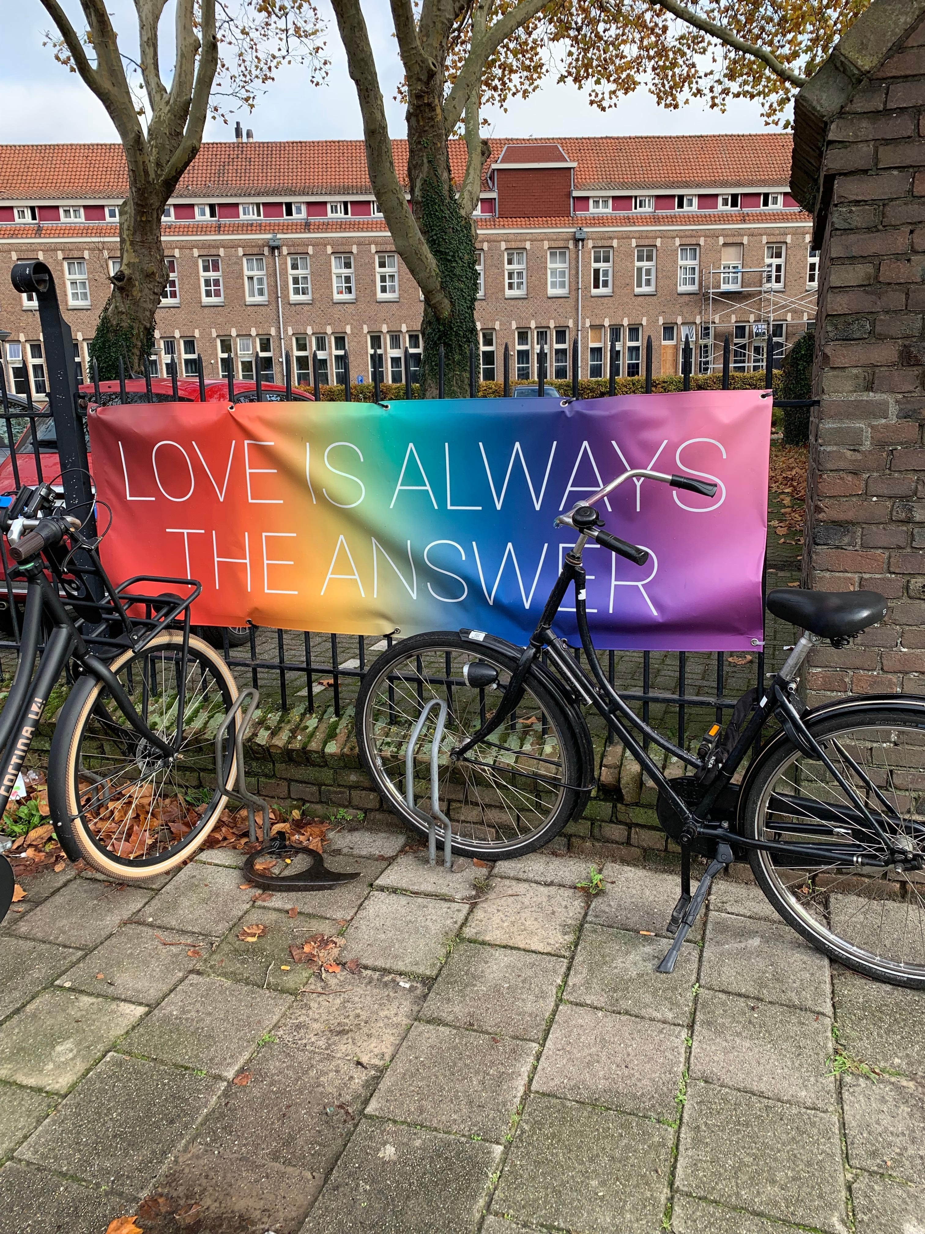 Walking up and seeing this first, having just the meaning behind it, not a propaganda of any sort just a sign with the truth, no underlying “ this is a secret “gay spot” - because it is not- about it, just truth, you know you’re in the right place.