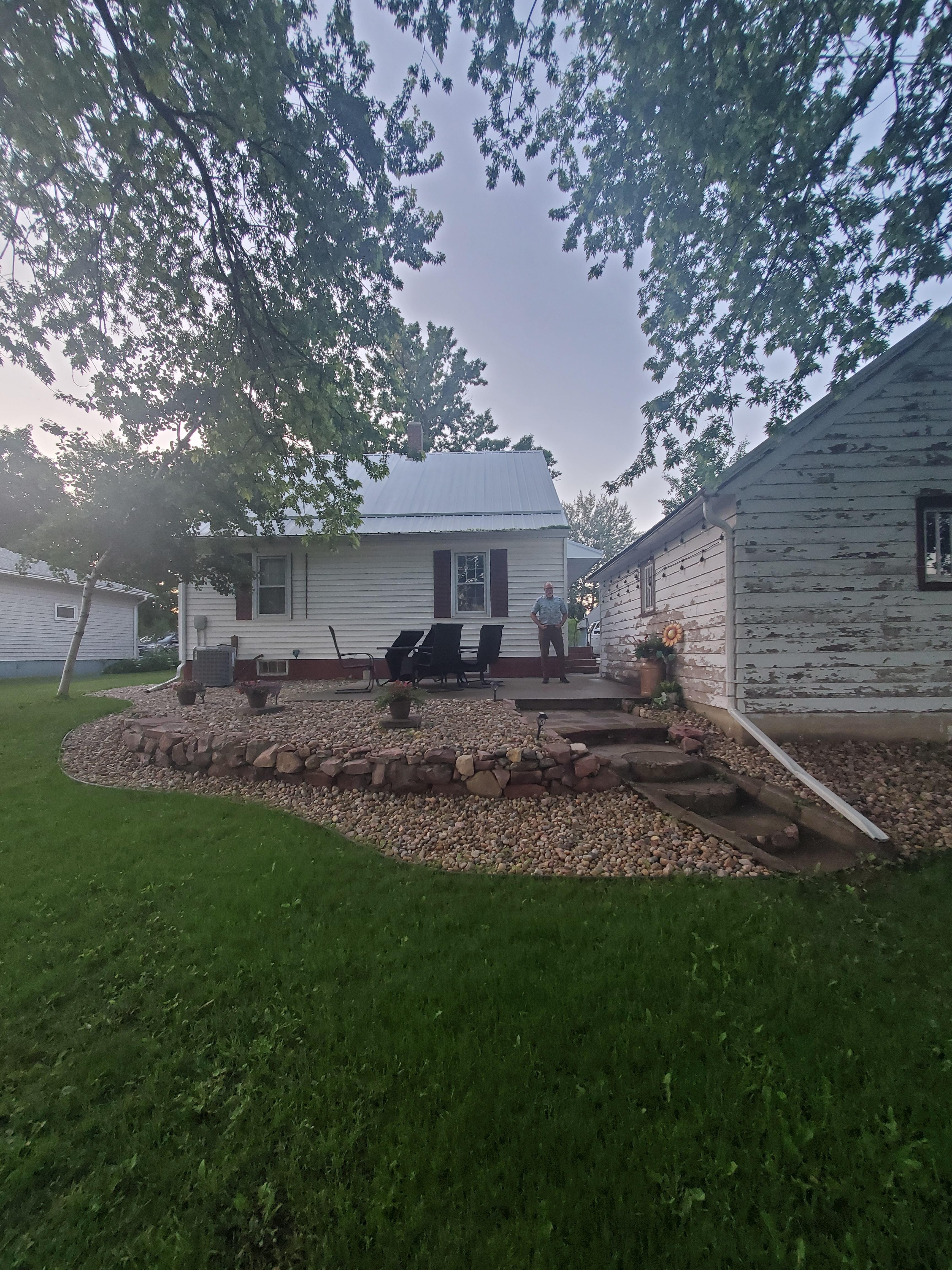 View from the backyard. Loved the patio! 