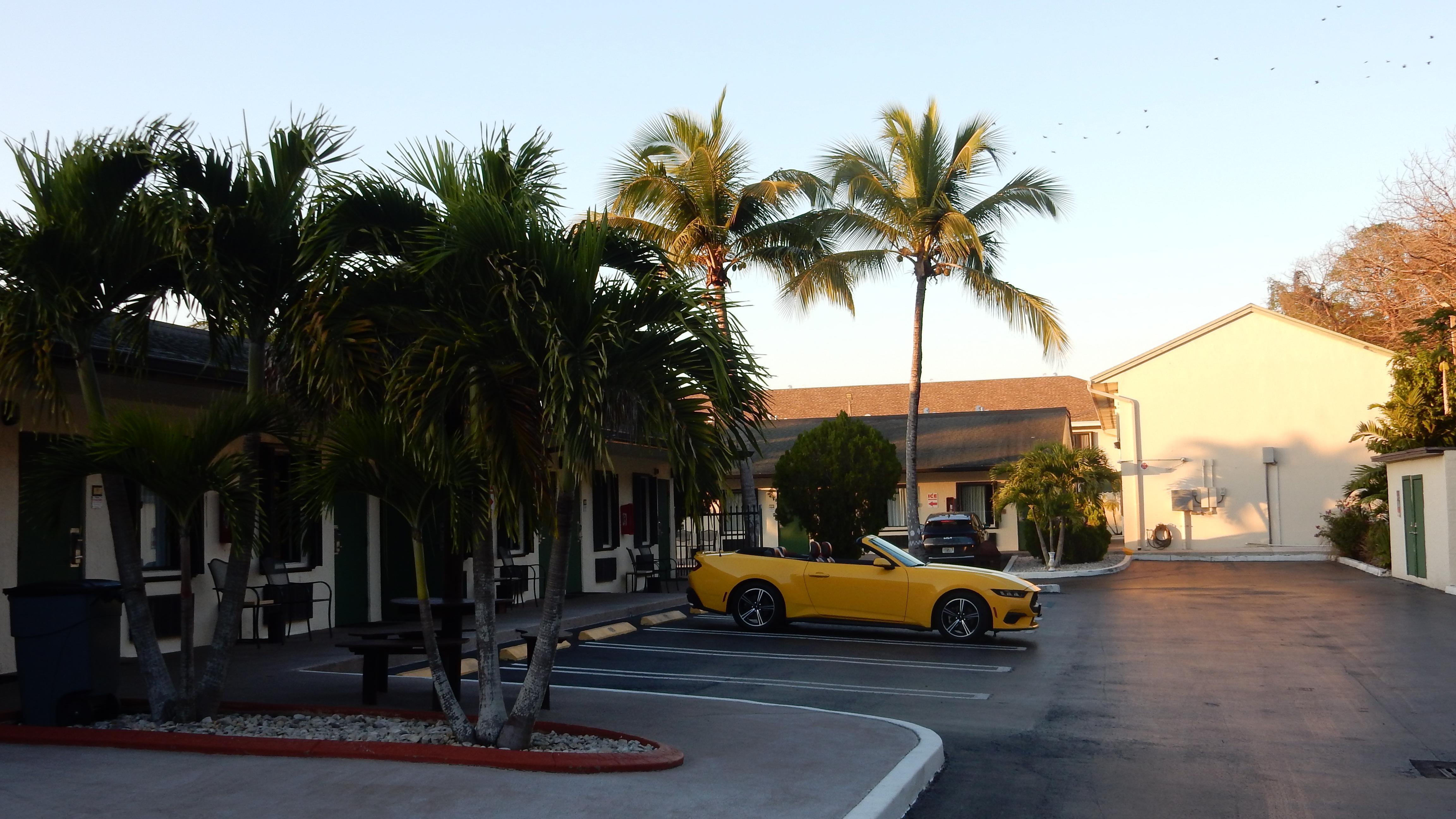 Numbered parking space for every room.  