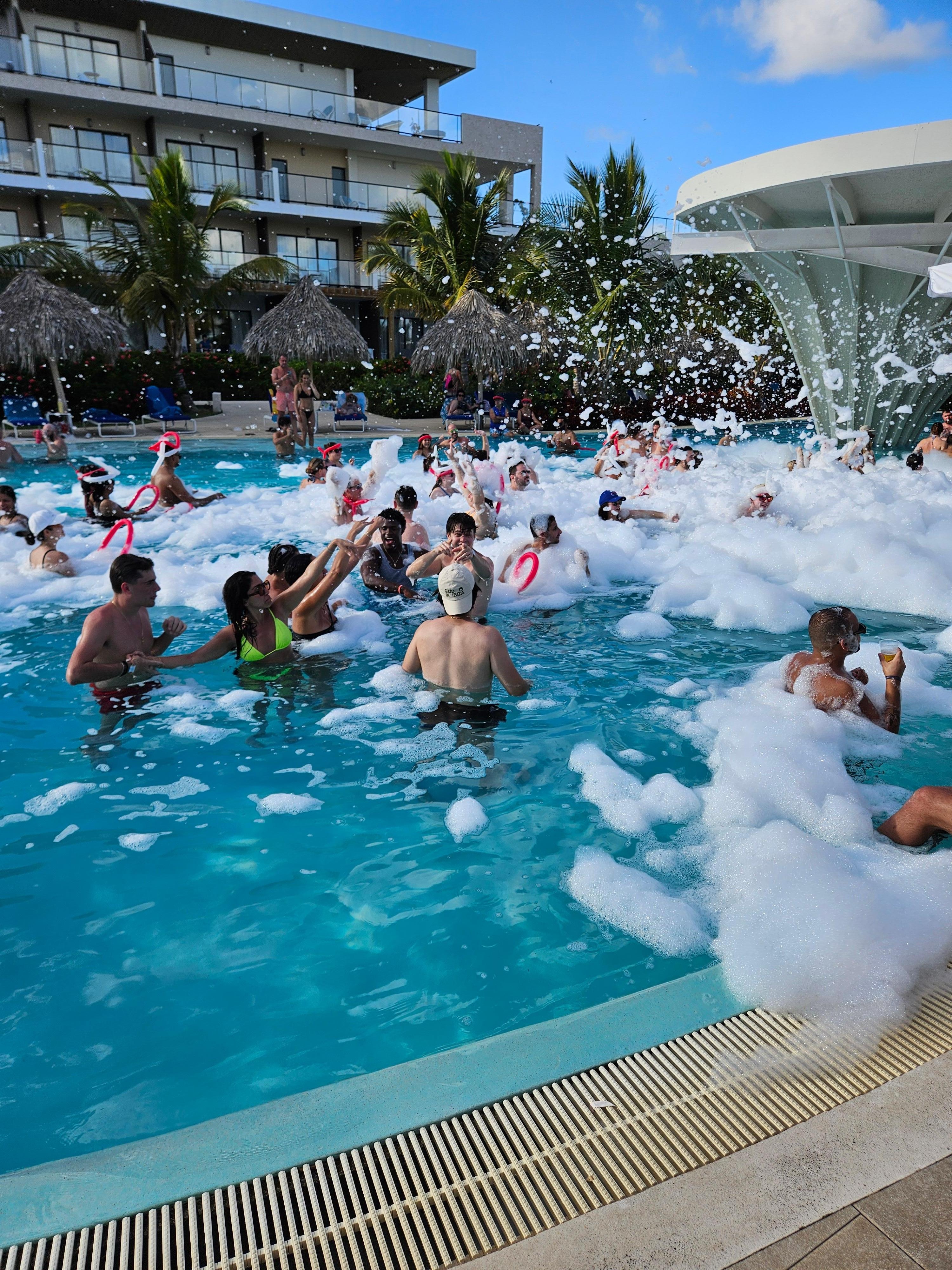 Foam party at the pool