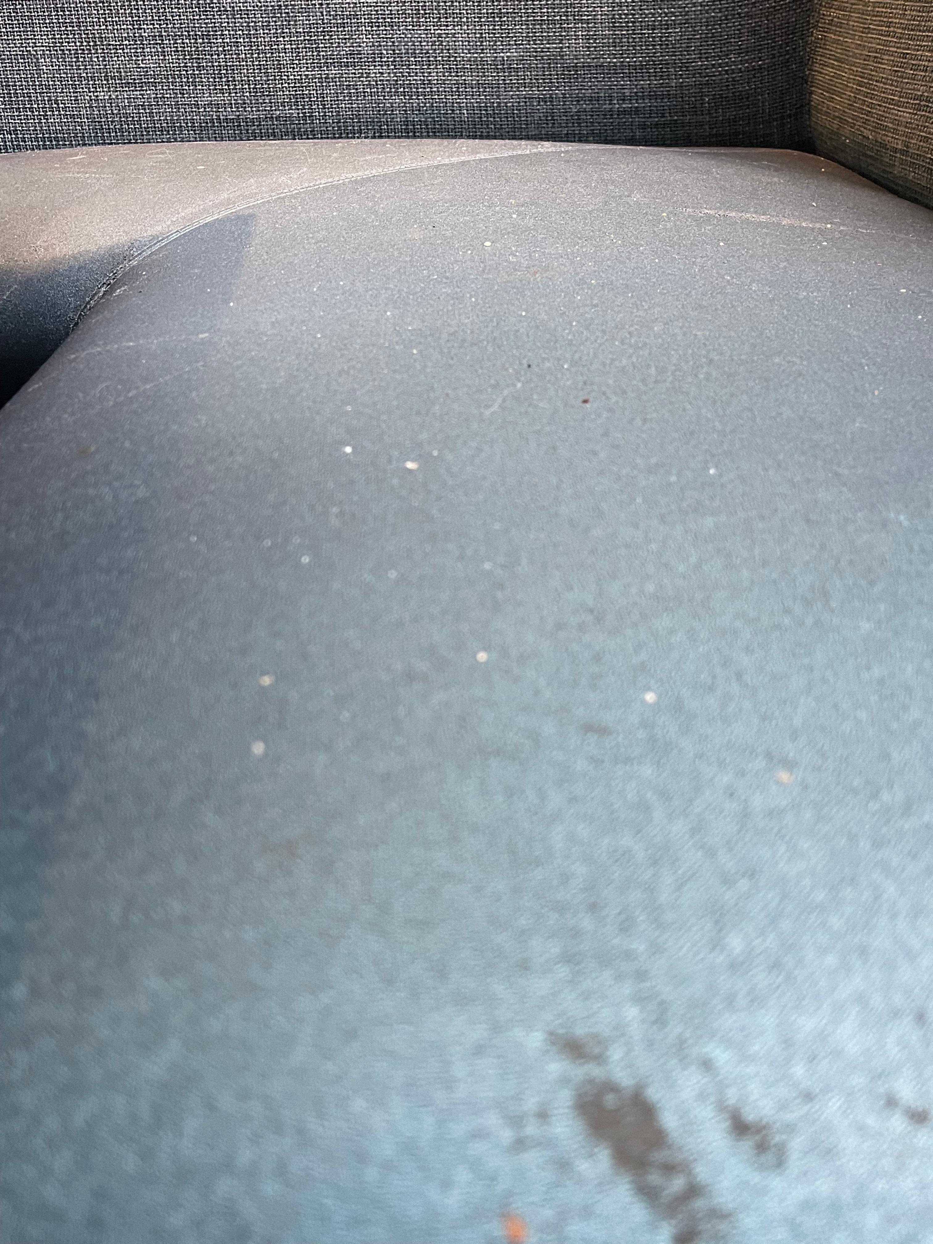 Booth seats were filthy and covered in food crumbs. 