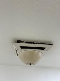 The ceiling fan in the bathroom