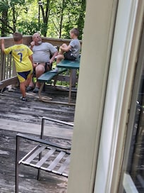 Paparazzi chatting with grandkids