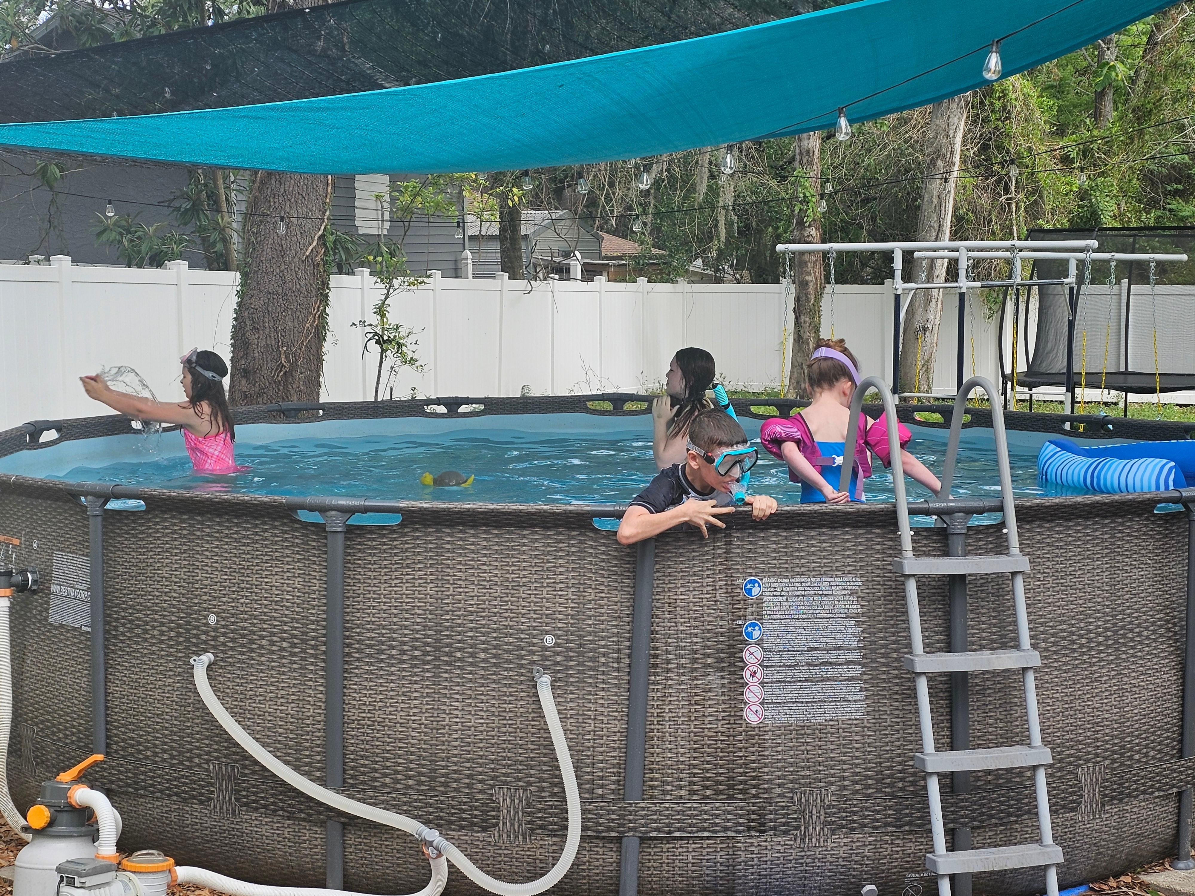Pool was very well attended too, the shade kept kids from getting burned , the lights were great at night.