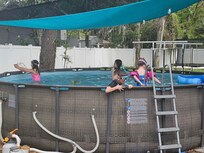 Pool was very well attended too, the shade kept kids from getting burned , the lights were great at night.